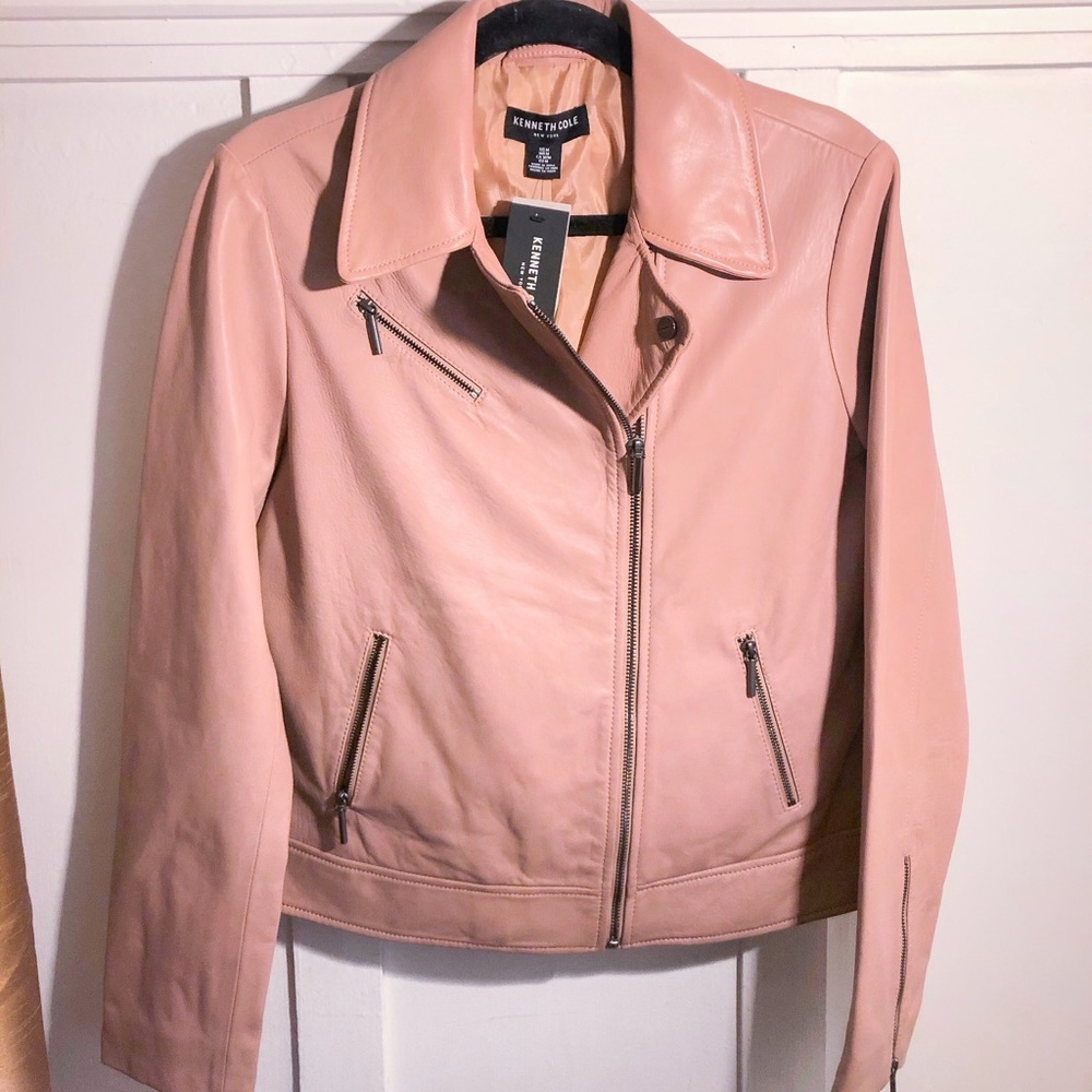 Kenneth Cole New York Genuine Leather Moto Jacket